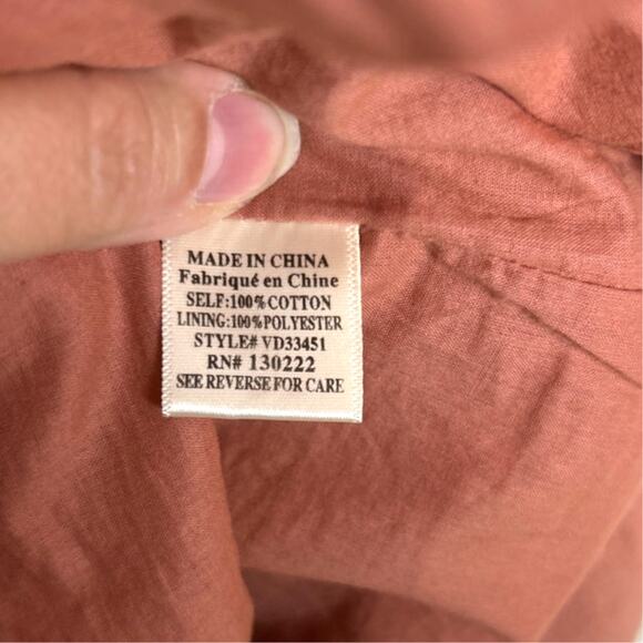 Altar’d State Womens Large Salmon Pink Boho Flare Mini Dress Side Zip - Picture 4 of 5